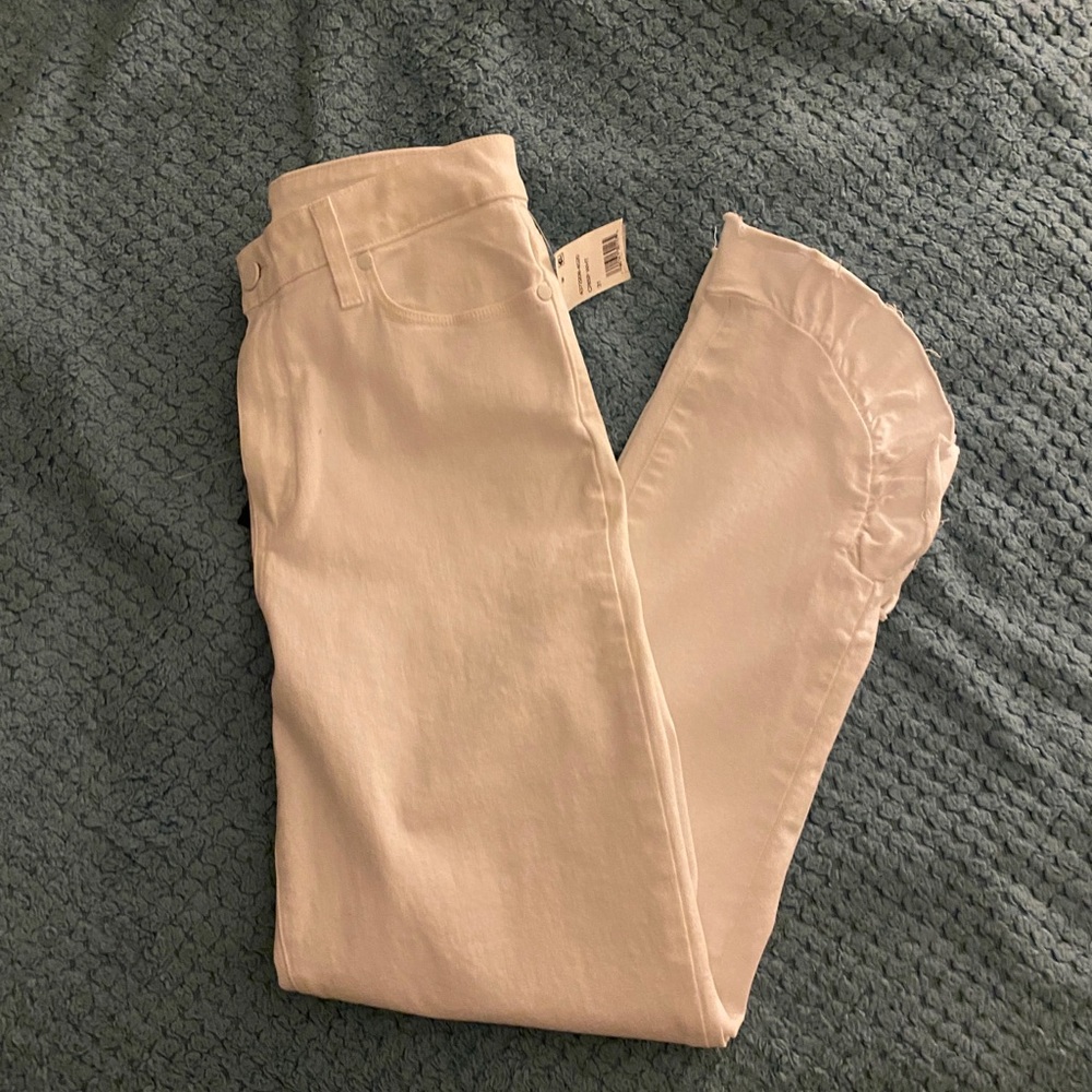 Paige White ruffle jeans